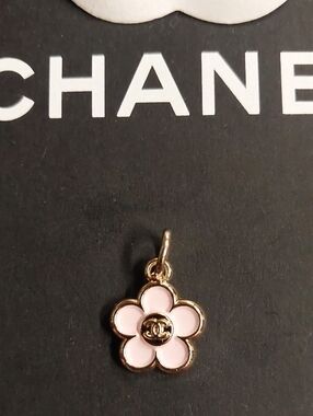 CC Pink Enamel Camellia Charm Pendant